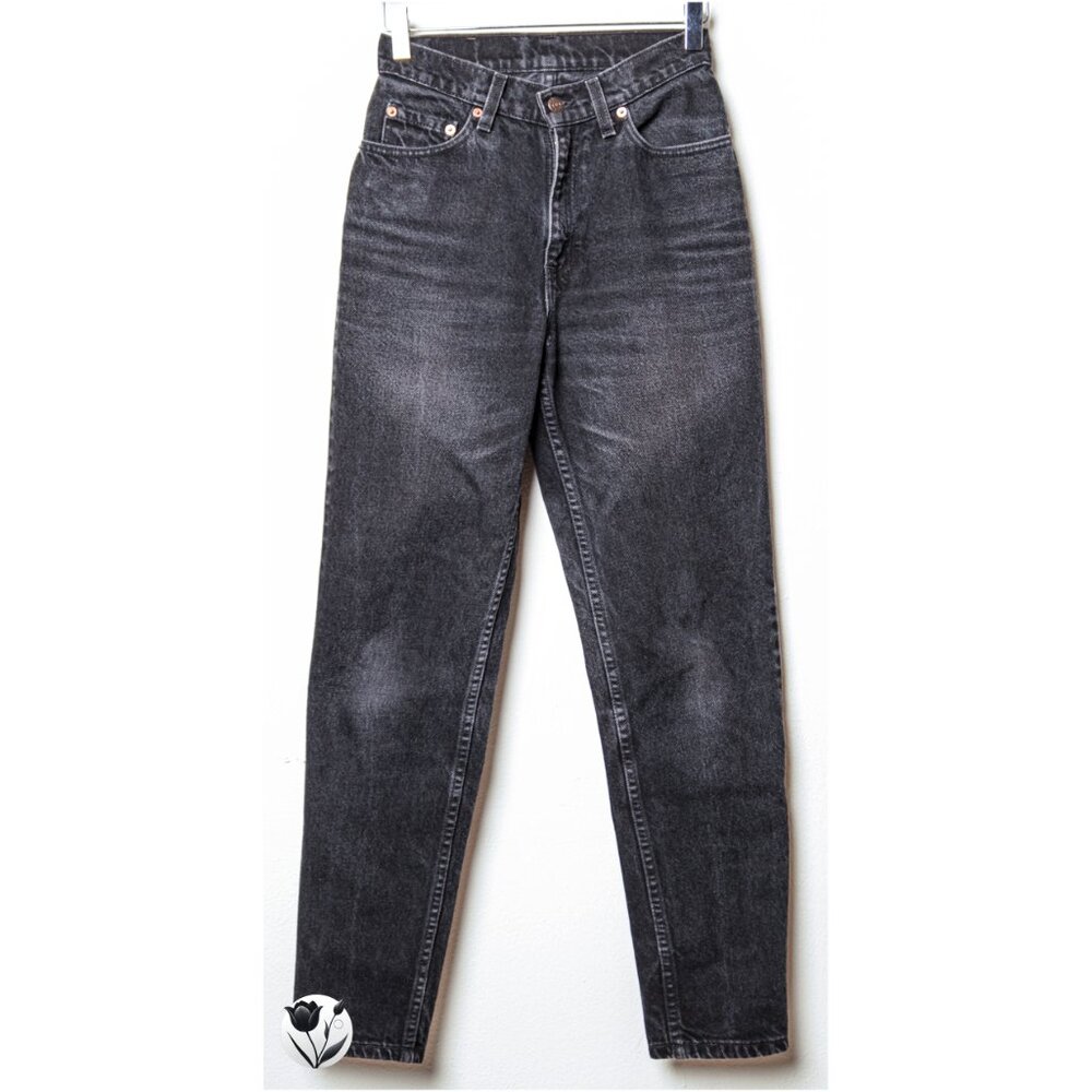 Vintage 1992 Levi’s 13512-0260 Jeans W26/S Made in USA Texas Black High Rise